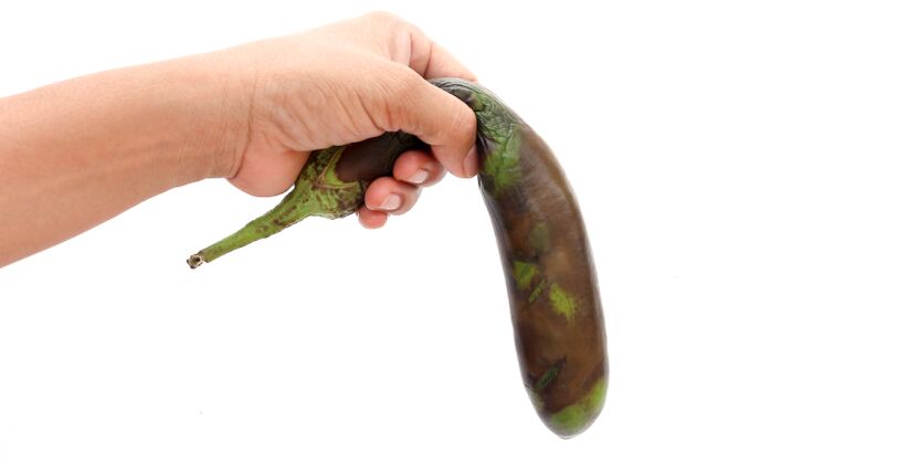 een slappe groente symboliseert schadelijk voedsel voor potentie